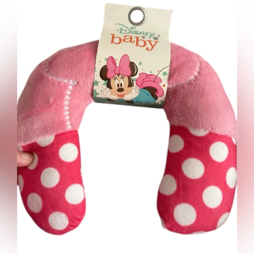 Disney Baby Pink and White Polka Dot Neck Pillow